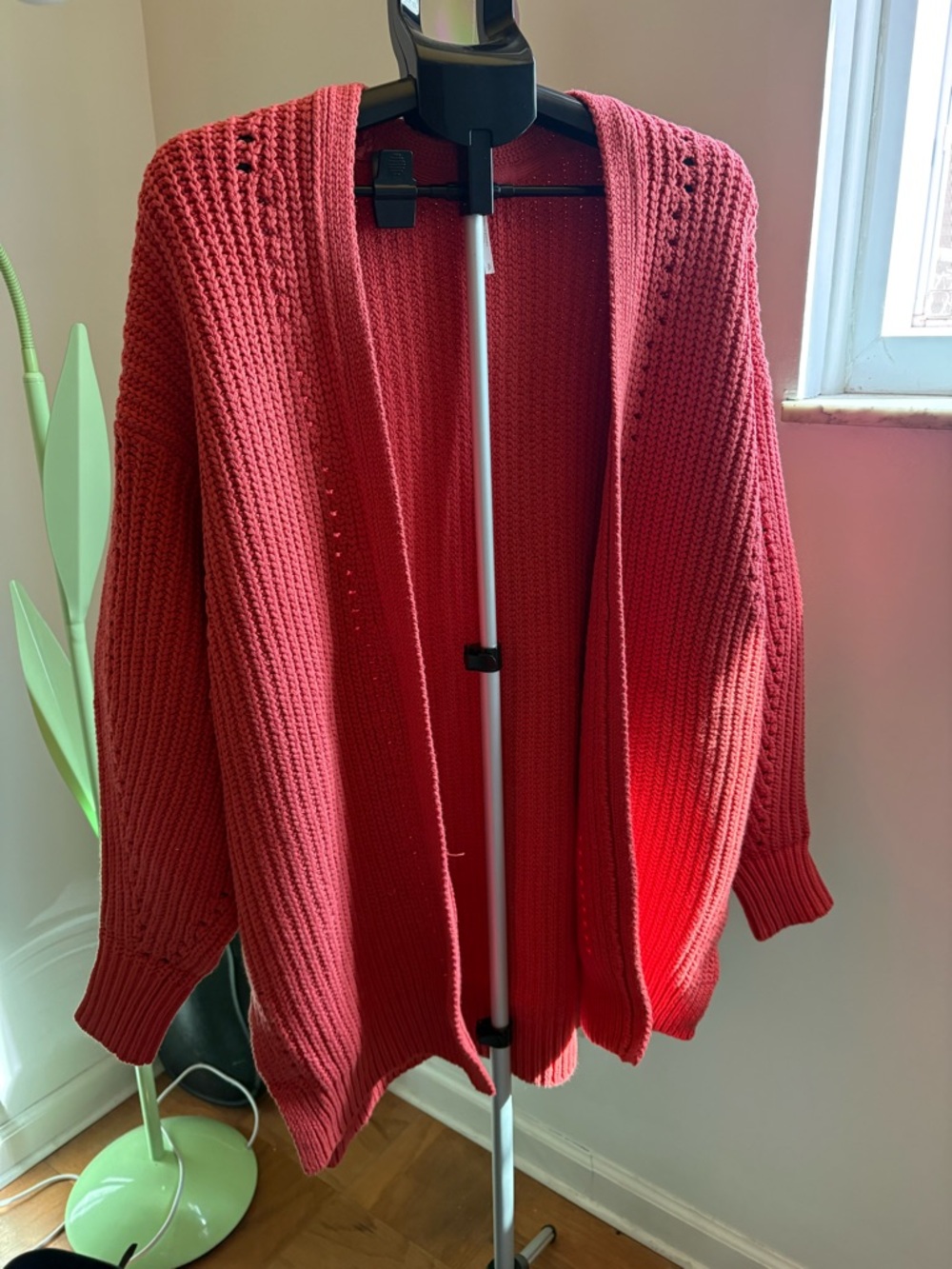 Free People Nightingale Cardi Paprika Red Orange Chunky Knit Cardigan S